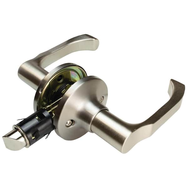 Unbranded Brushed Satin Nickel Non-Locking Curved Leverset