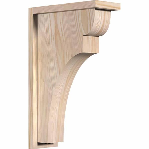 Ekena Millwork 5-1/2 in. x 14 in. x 22 in. Douglas Fir Yorktown Smooth Corbel with Backplate