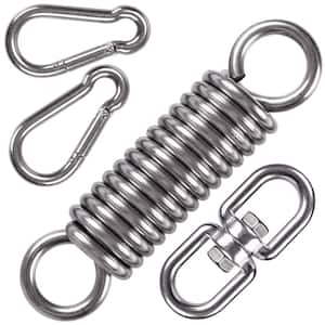 Stainless Steel Hammock Chair Hanging Kit with Snap Hook, Spring and 360-Degree Rotation Hook