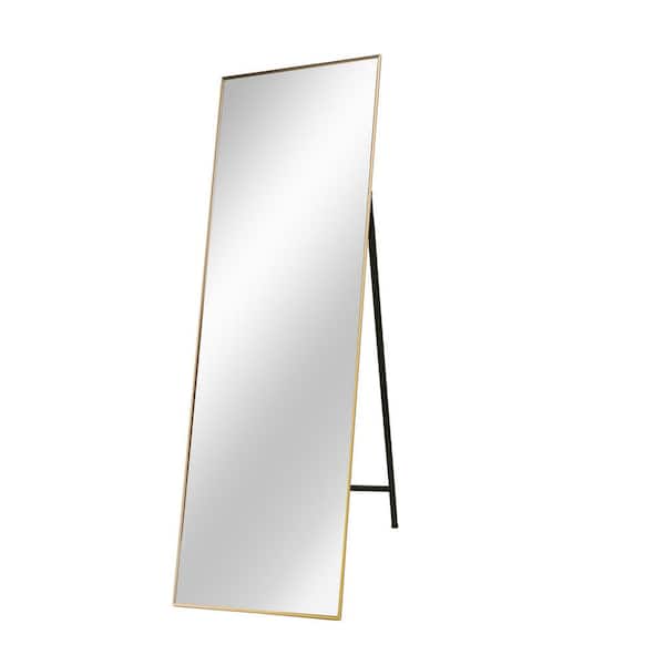 Unbranded 22 in. W x 65 in. H Rectangular Aluminum Framed Wall Bathroom Vanity Mirror in Gold