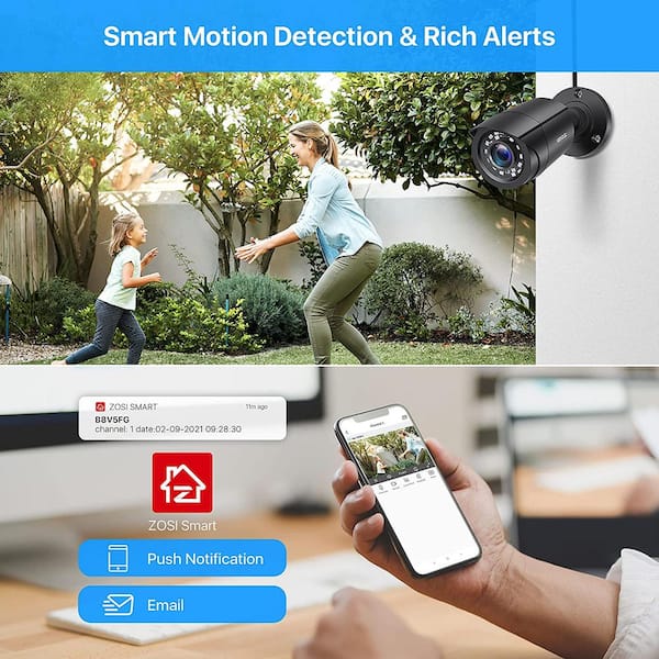 8-Channel 5MP-Lite 1TB HDD Outdoor Home Security Camera System with 1080p 4-Wired Dome Cameras and 4-Bullet Cameras