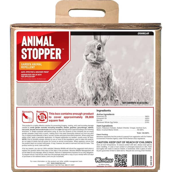 ANIMAL STOPPER Animal Repellent, 40# Ready-to-Use Granular Bulk