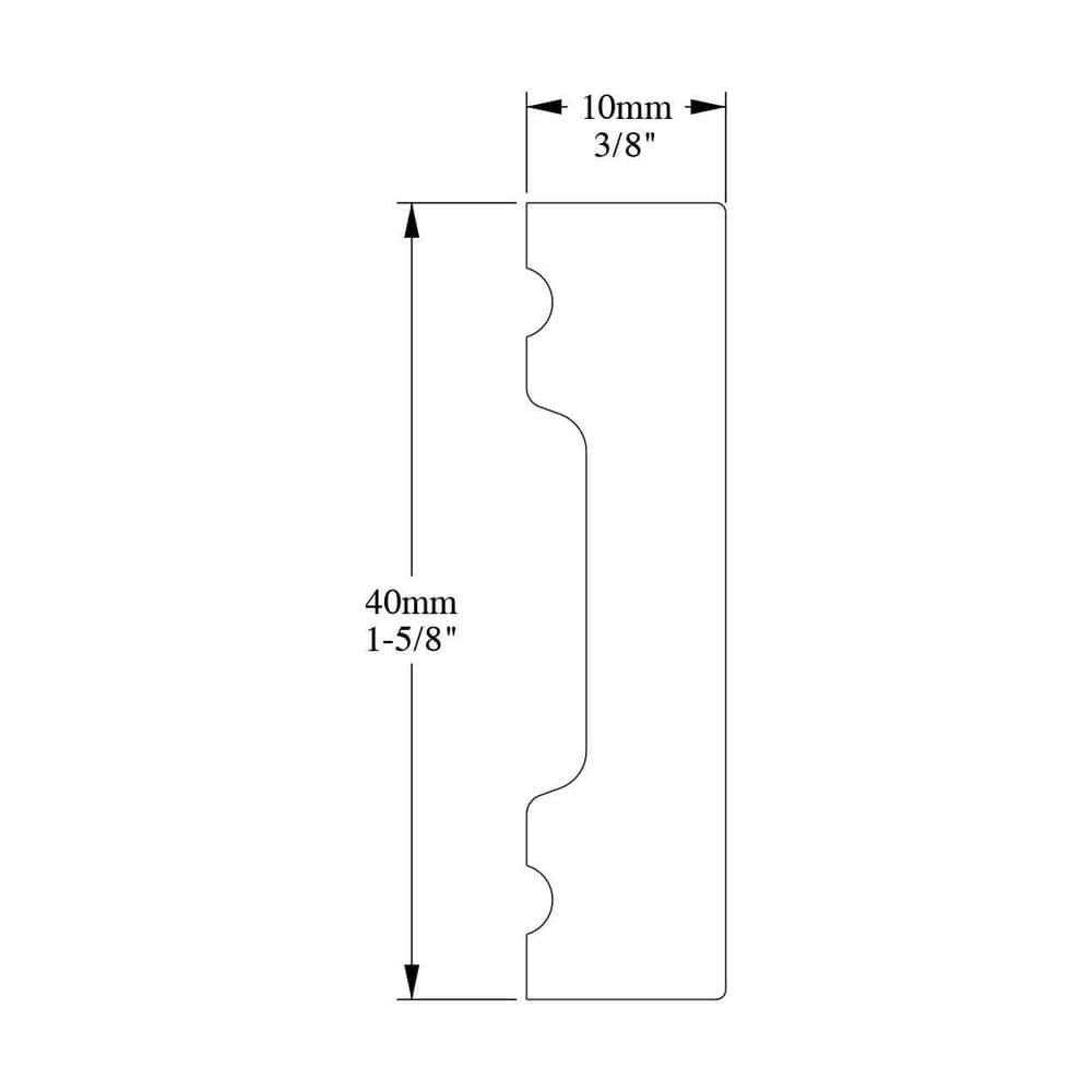 White High Impact Polystyrene Baseboard Moulding 1-5/8in H x 78-3/4in L