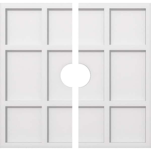 Ekena Millwork 1 in. P X 8-1/4 in. C X 24 in. OD X 4 in. ID Rubik Architectural Grade PVC Contemporary Ceiling Medallion, Two Piece