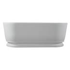 Larissa 63 in. Stone Resin Flatbottom Oval Bathtub in Glossy White