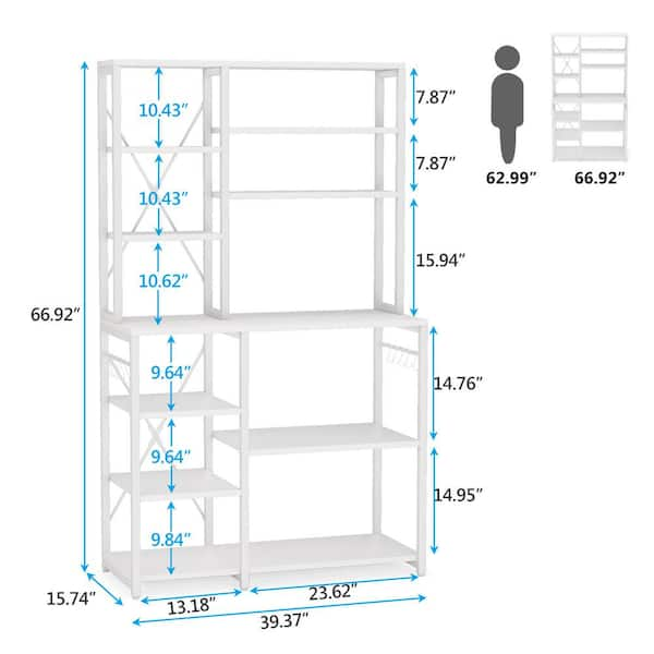  JWQ Under Sink Organizer, 2 Pack, White, 8 Hooks, 24/7