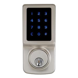 Satin Nickel Single Cylinder Electronic Touchscreen Deadbolt