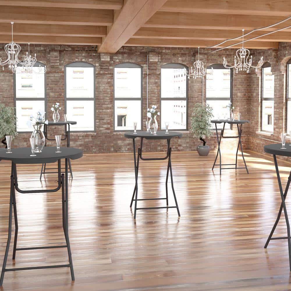 Classic Weather-Resistant HDPE White Cocktail Folding Table