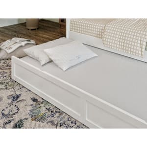 Island White Twin XL Trundle Roll Out Daybed Extra-Long