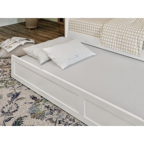 AFI Island White Twin XL Trundle Roll Out Daybed Extra-Long