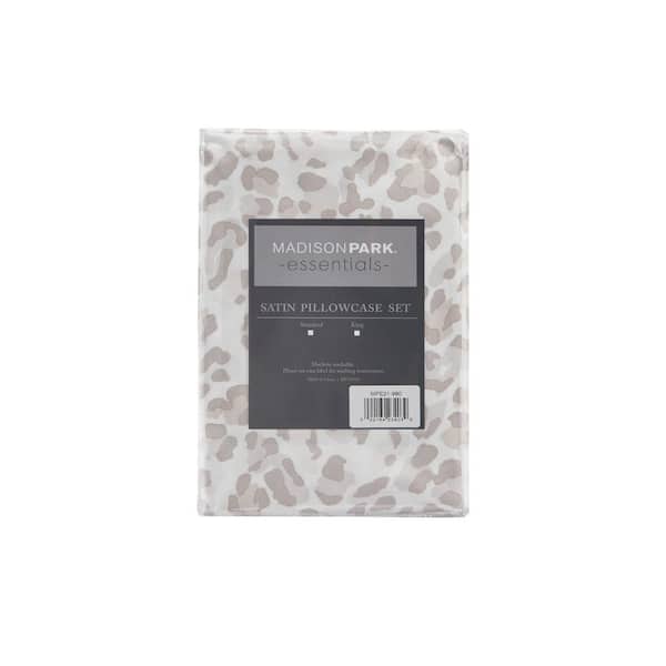 Satin 2-Piece Taupe Leopard Microfiber Standard Luxury 2 PC Pillowcases