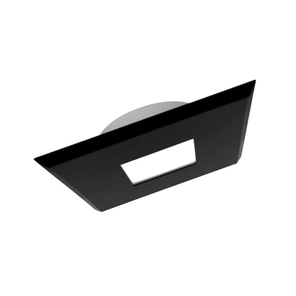 NICOR DLF SureFit(v4) 5 in. 10-Watt Square Black Selectable Integrated LED Canless Recessed Light Trim