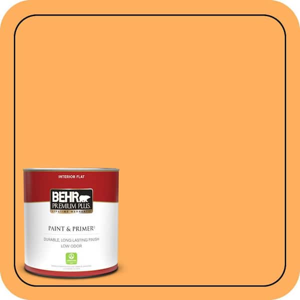 BEHR PREMIUM PLUS 1 qt. #280B-5 Vintage Orange Flat Low Odor Interior Paint & Primer