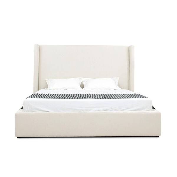 Modrest Byrne Modern White Wood Frame King Platform Bed