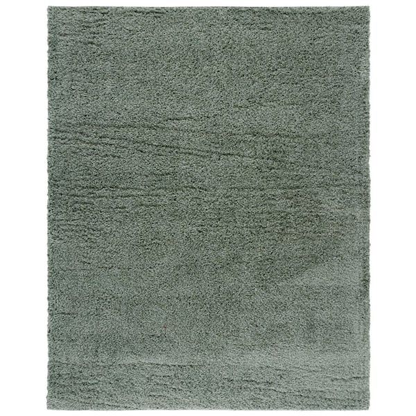 Lindsay Shag 9 ft. x 12 ft. Green Modern Solid Area Rug