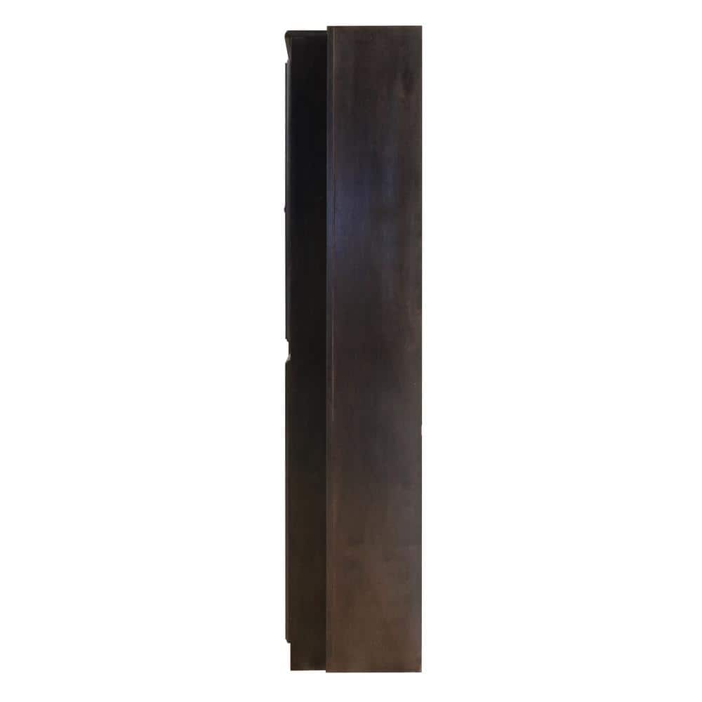 Espresso Finish Adjustable Wood Bookcase Wall with Doors, 72" Tall