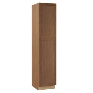 Sinclair 18 in. W x 24 in. D x 90 in. H Assembled Pantry Cabinet in Shaker Saddle Oak