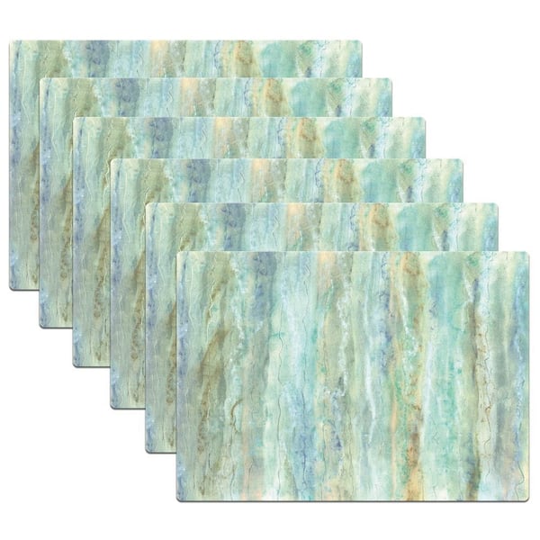 DASCO 17 in. x 12 in. Multi-Colored Vinyl Placemats (Set of 6)