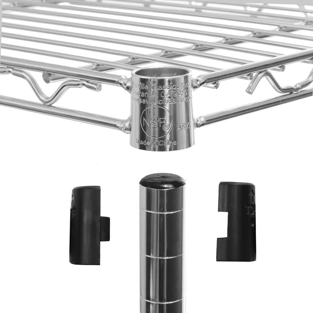 UltraDurable 5-Tier Steel Shelving with Wheels, 60" W x 24" D