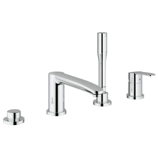 GROHE Eurostyle Cosmopolitan Single Handle Roman Bathtub Faucet with Personal Handheld Shower in StarLight Chrome