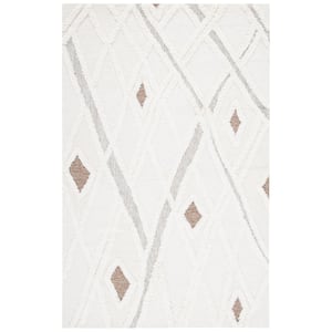 Casablanca Ivory/Brown 6 ft. x 9 ft. Abstract High-Low Area Rug