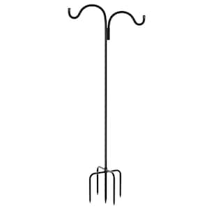 EVEAGE 78 in. Black Metal Double Shepherds Hook with 5 Prongs Base,  Adjustable Heavy Duty Garden Hanging Holder（1-Pack） B0B3X7G2J6/YCQ - The  Home Depot