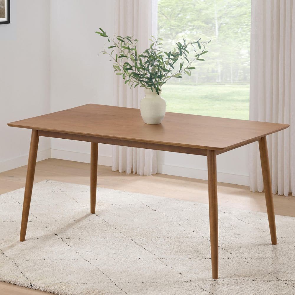 Alaterre Furniture Warm Pecan Wood 35.43 in. 4-Legs Dining Table