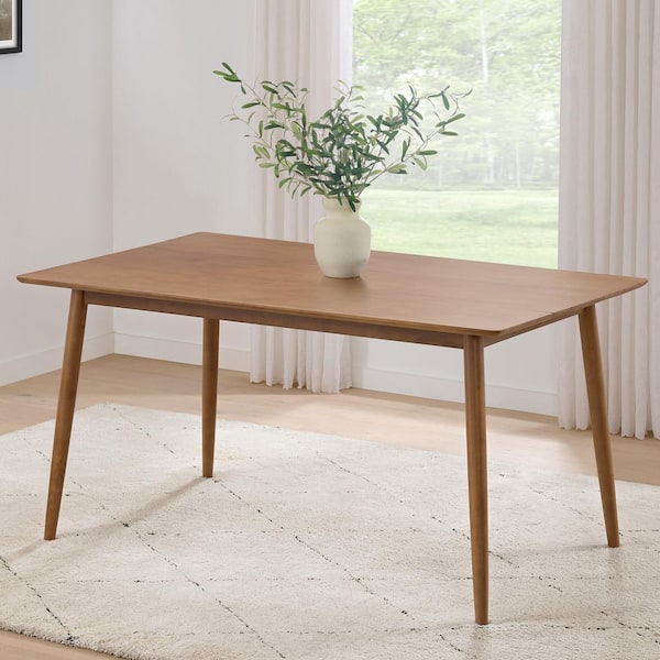 Warm Pecan Wood 35.43 in. 4-Legs Dining Table for 4