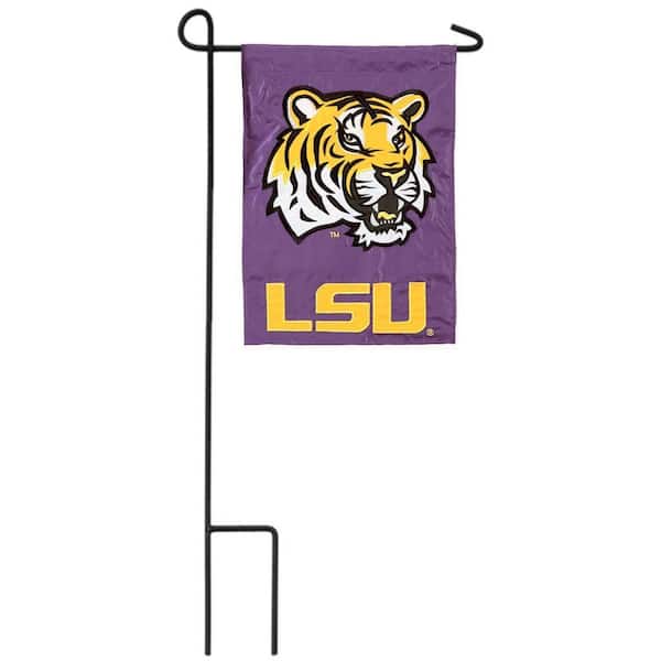 1 ft. x 1-1/2 ft. Louisiana State University 2-Sided Garden Flag with 3-2/3 ft. Metal Flagpole