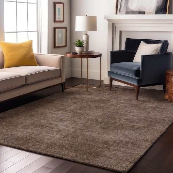 Mayfield Premium Machine Washable Abstract AMF1018 Brown 8 ft. x 10 ft. Area Rug