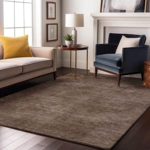 Mayfield Premium Machine Washable Abstract AMF1018 Brown 9 ft. x 12 ft. Area Rug