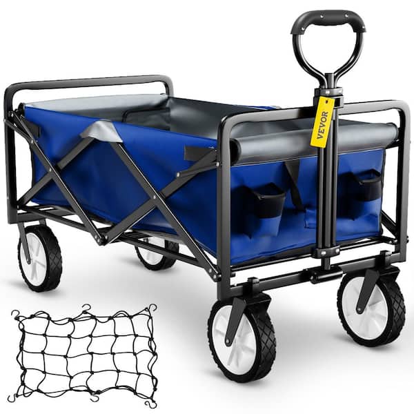 Collapsible Outdoor Utility Wagon Heavy Duty Folding Cart All-Terrain Camp Blue 