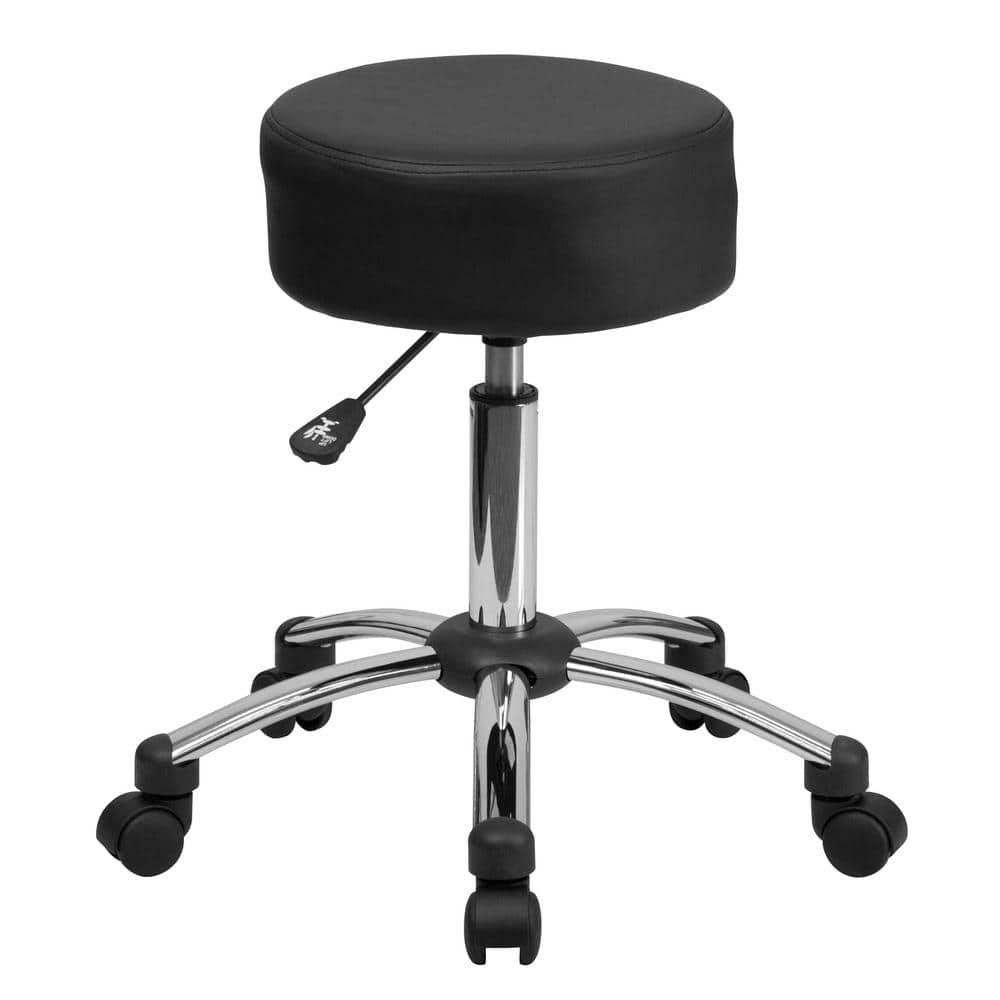 Flash Furniture 26.25 in. Black Upholstered Stool