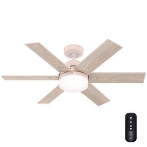 Pacer 44 in. Indoor Blush Pink Ceiling Fan with Light Kit and Remote