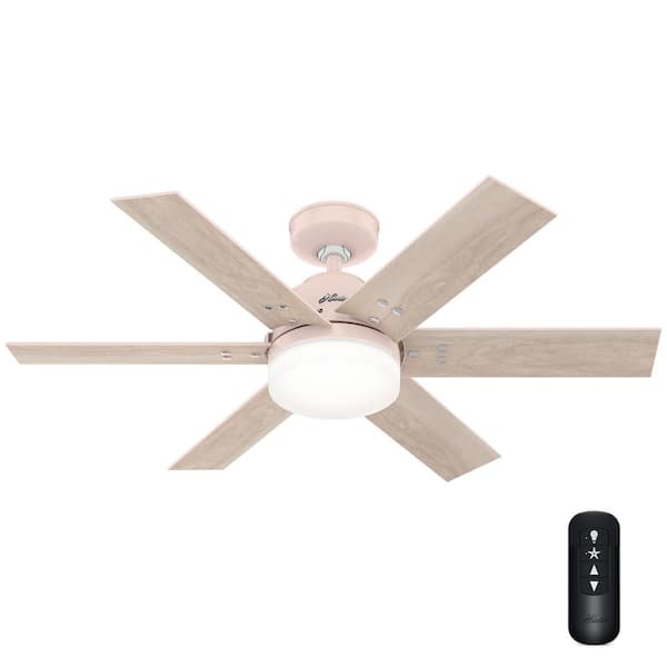 Hunter Pacer 44 in. Indoor Blush Pink Ceiling Fan with Light Kit and Remote
