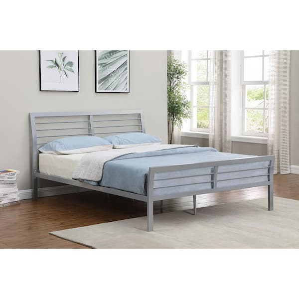 Coaster Cooper Silver Metal Frame Queen Platform Bed