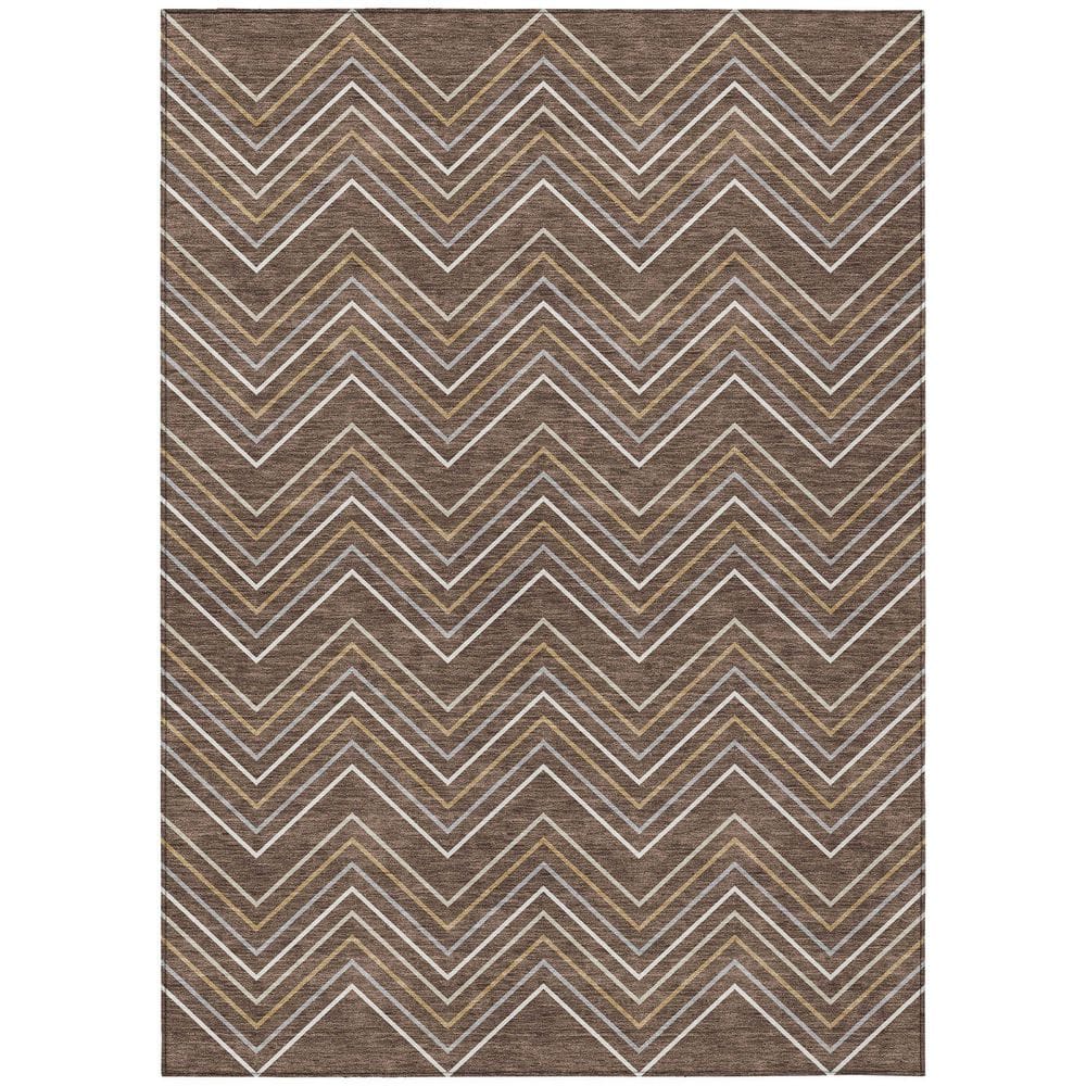 Chantille Machine Washable Indoor/Outdoor Abstract ACN2391 Brown 3 ft. x 4 ft. Area Rug price history on PriceWatchPro