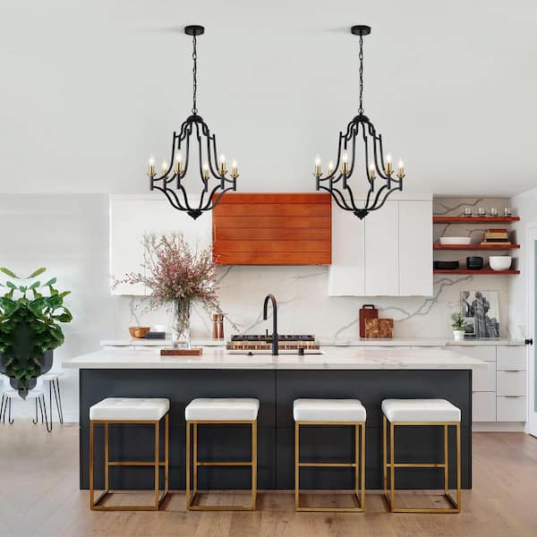 ZSMIHDOH 6-Light Black and Gold Geometric Modern Candelabra