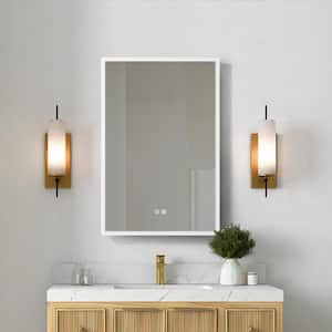 20 in. W x 30 in. H Rectangular Recessed/Surface Mount LED Medicine Cabinet with Mirror Defogger,3X Magnifier Left Hinge