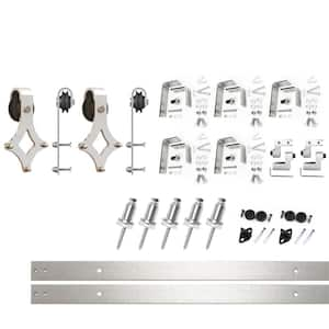 Double Track U-Shape Bypass Sliding Barn Door Hardware Kit