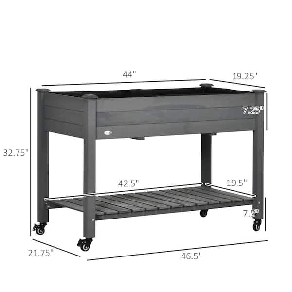 47 in. W x 22 in. D x 33 in. H Gray Wood RaisedGardenBed