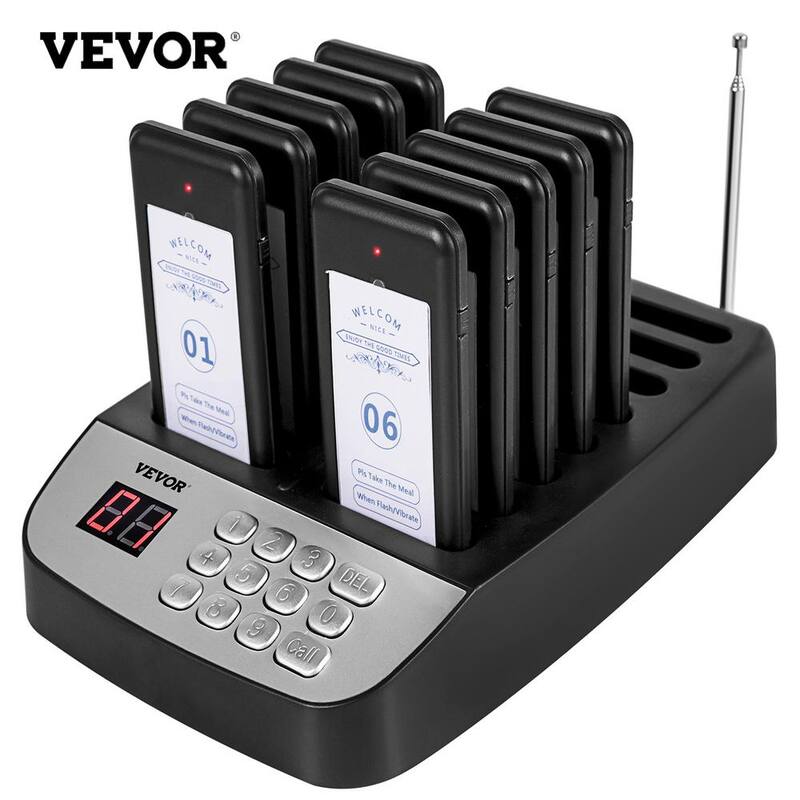 F100 Restaurant Pager System 10 Pagers Max 98 Beepers Wireless Calling System