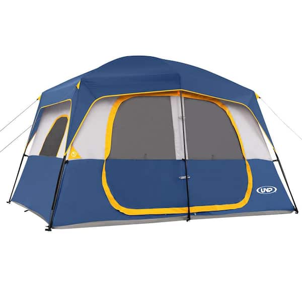 Unbranded 9 ft. x 12 ft. Deep Blue Camping Tent 8 Person with Rainfly Easy Set up Portable Dome Tents for Camping