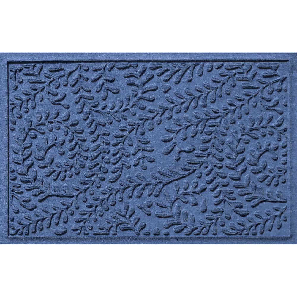 Waterhog Boxwood Navy 23 in. x 35 in. PET Polyester Indoor Outdoor Doormat