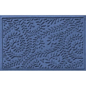 Waterhog Boxwood Navy 23 in. x 35 in. PET Polyester Indoor Outdoor Doormat