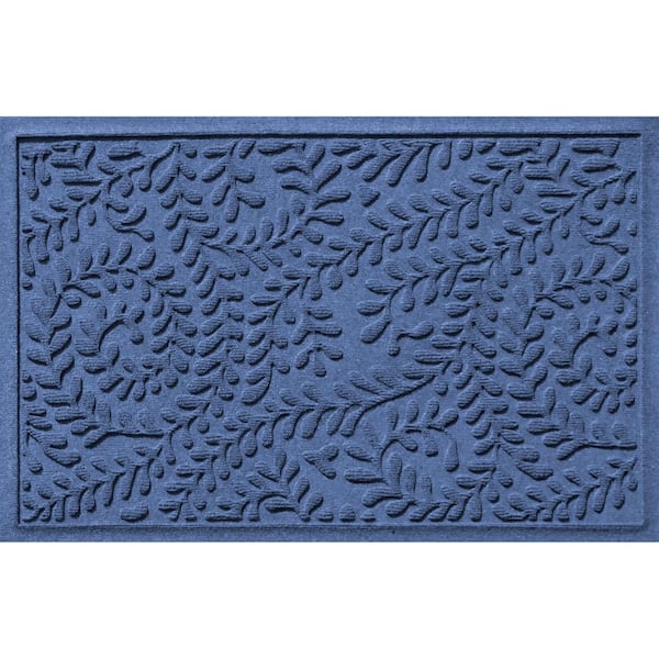 Waterhog Boxwood Navy 23 in. x 35 in. PET Polyester Indoor Outdoor Doormat
