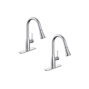 Cartway Single-Handle Pull-Down Sprayer Kitchen Faucet in Chrome (2-Pack)