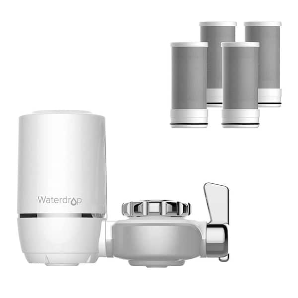 Waterdrop 320-Gallon Faucet Water Filter for Sink, NSF Certified, Reduces Chlorine Includes 4 Filters, Fits Standard Faucets