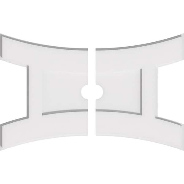Ekena Millwork 24 in. W x 16 in. H x 2 in. ID x 1 in. P Haven Architectural Grade PVC Contemporary Ceiling Medallion (2-Piece)