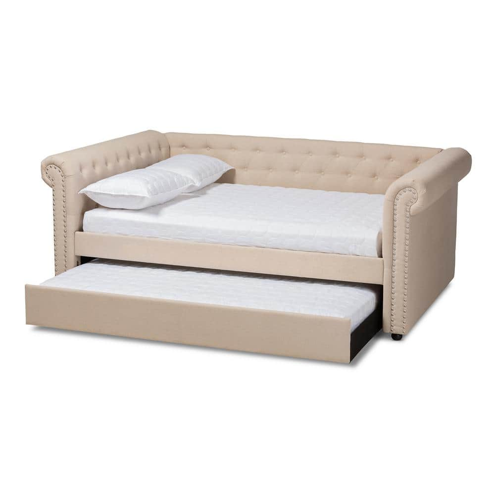 Baxton Studio Mabelle Beige Queen Daybed With Trundle 154-9483-HD - The ...